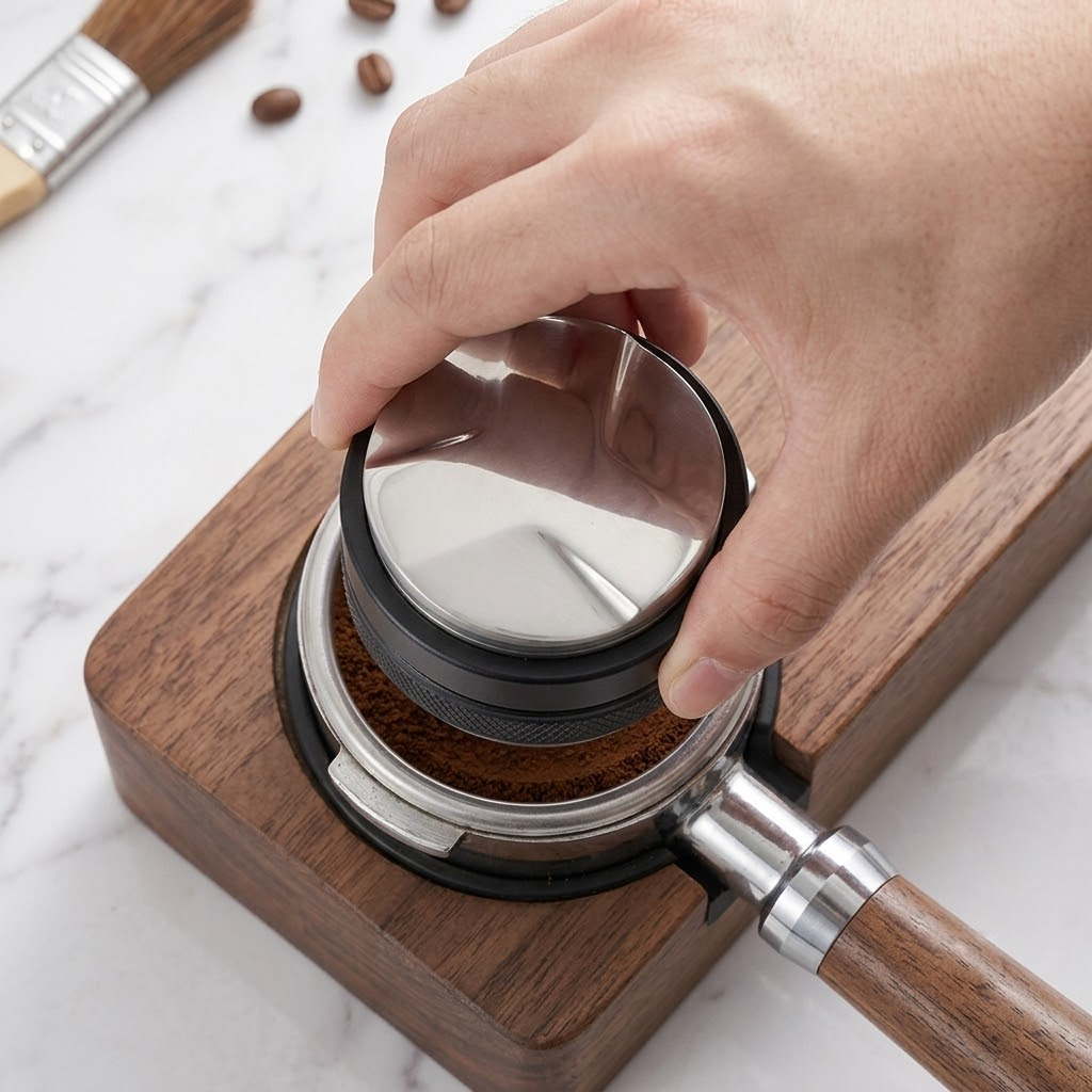 Black Double-Head Coffee Distributor Tool.