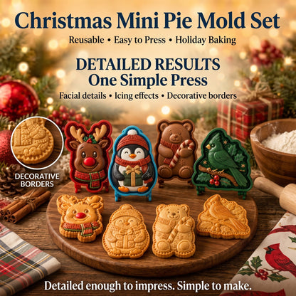 🔥Festive 3D Christmas Mini Pie Mold Set – Create Delightful Holiday Pocket Pies🎄