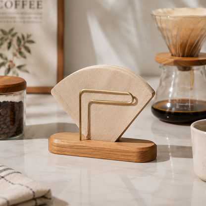 Wooden Coffee Filter Paper Storage Rack.