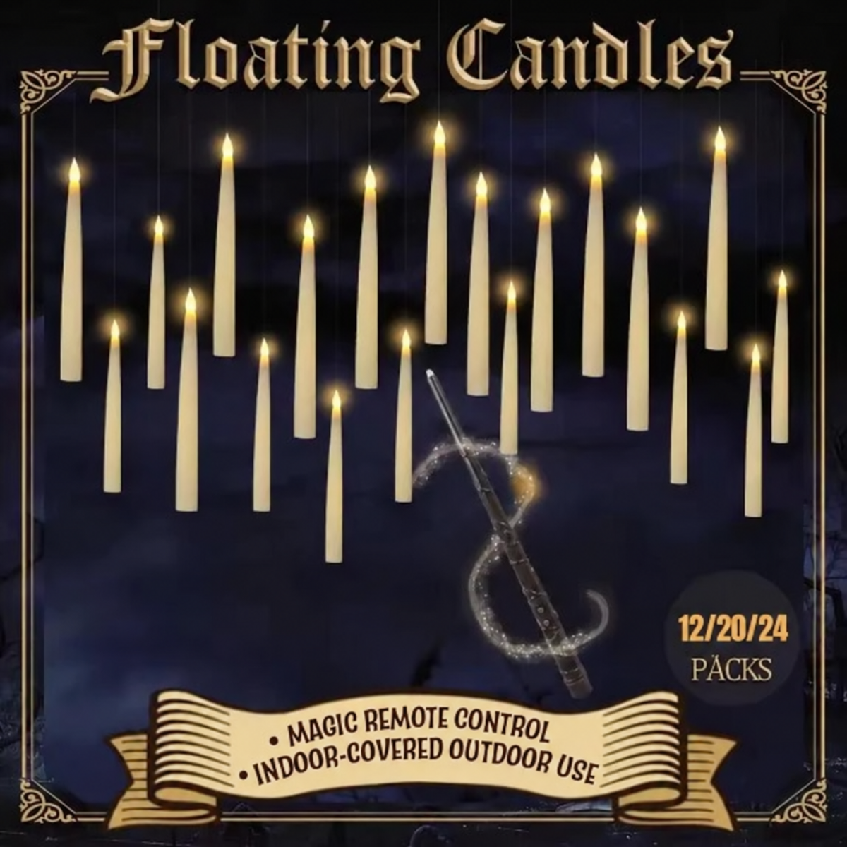 VireloLiving™ Floating Candles From Halloween Haunts to Christmas Magic
