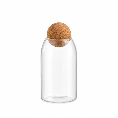 Glass Storage Jar with Wooden Lid.