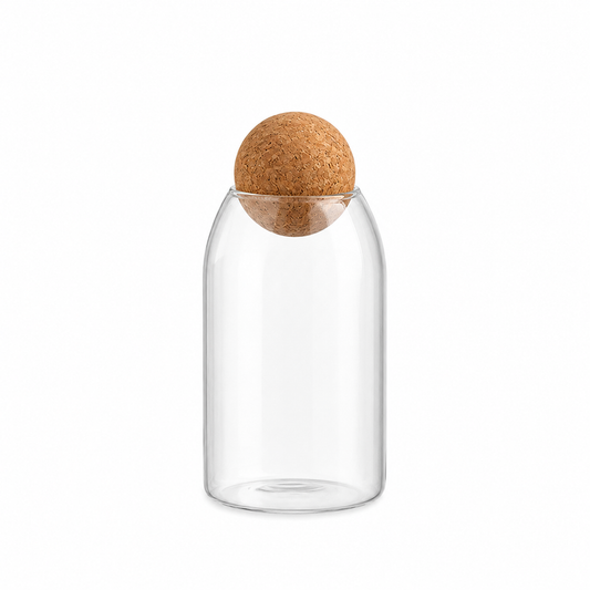 Glass Storage Jar with Wooden Lid.