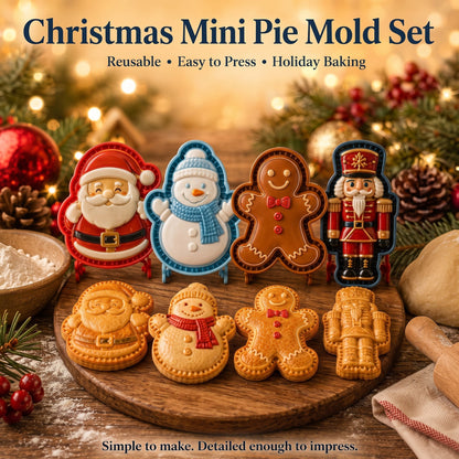 🔥Festive 3D Christmas Mini Pie Mold Set – Create Delightful Holiday Pocket Pies🎄