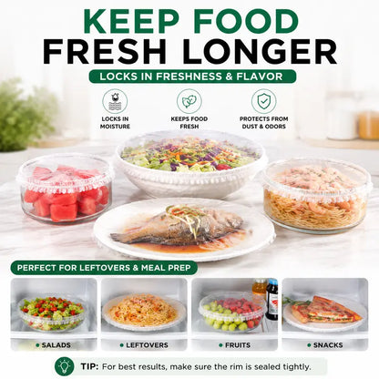 VireloLiving™ 1-Second Stretch Food Covers (100 Pcs)