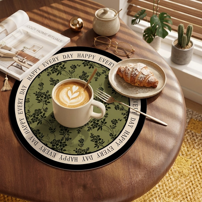 Round Absorbent Leather Coffee Coaster.