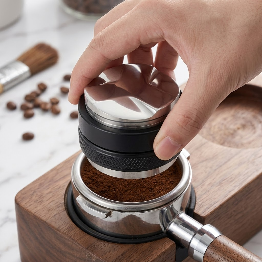 Black Double-Head Coffee Distributor Tool.